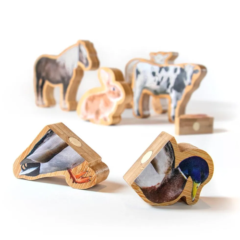 Set mitades animales de granja magnéticos 16 piezas
