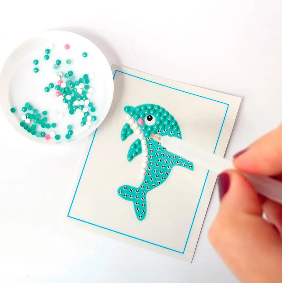Set mosaico con diamantes adhesivos Delfín