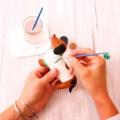 Set para pintar portavelas cerámica teckel