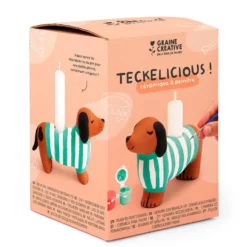 Set para pintar portavelas cerámica teckel