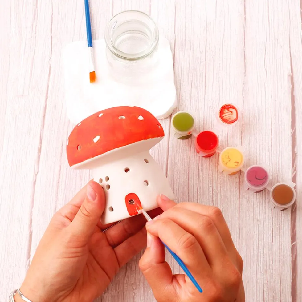 Set para pintar portavelas cerámica seta