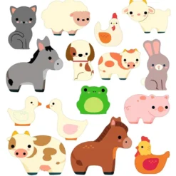 Set pegatinas removibles animales de la granja