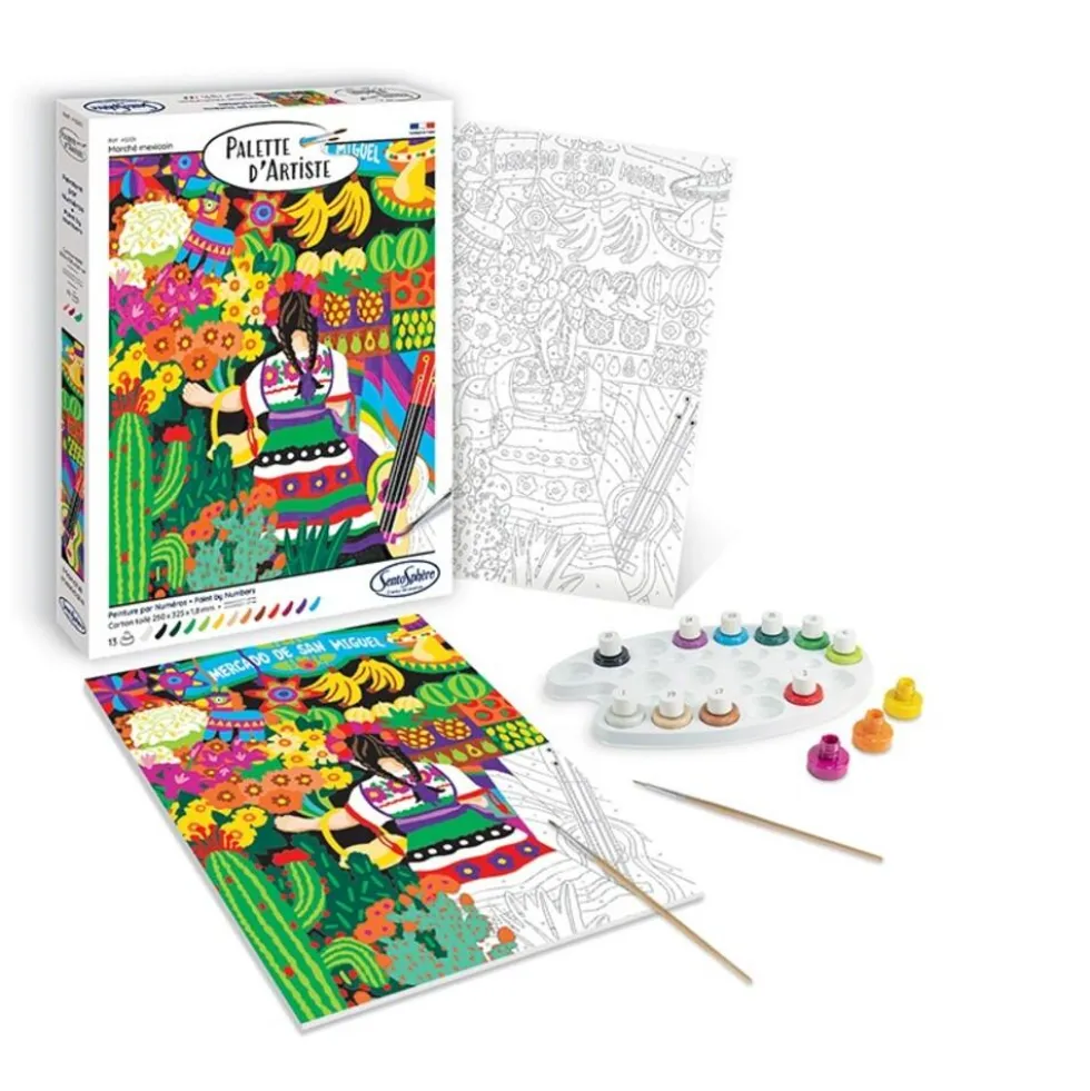 Set pintar por números mercado mejicano Palette d´Artiste