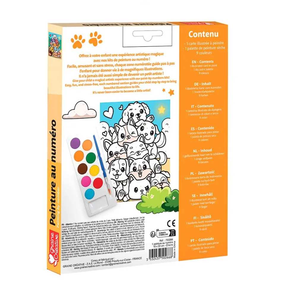 Set pintar por números perros