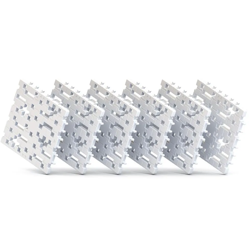 Set 6 placas base Meli basic color plateado soporte construcciones