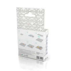 Set 6 placas base Meli basic color plateado soporte construcciones