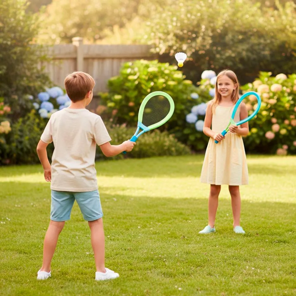 Set raquetas XL con 1 pelota y 1 pelota de bádminton.