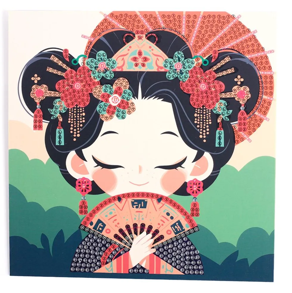 Set 3 tarjetas para decorar con diamantes Japón