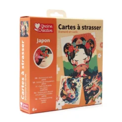Set 3 tarjetas para decorar con diamantes Japón