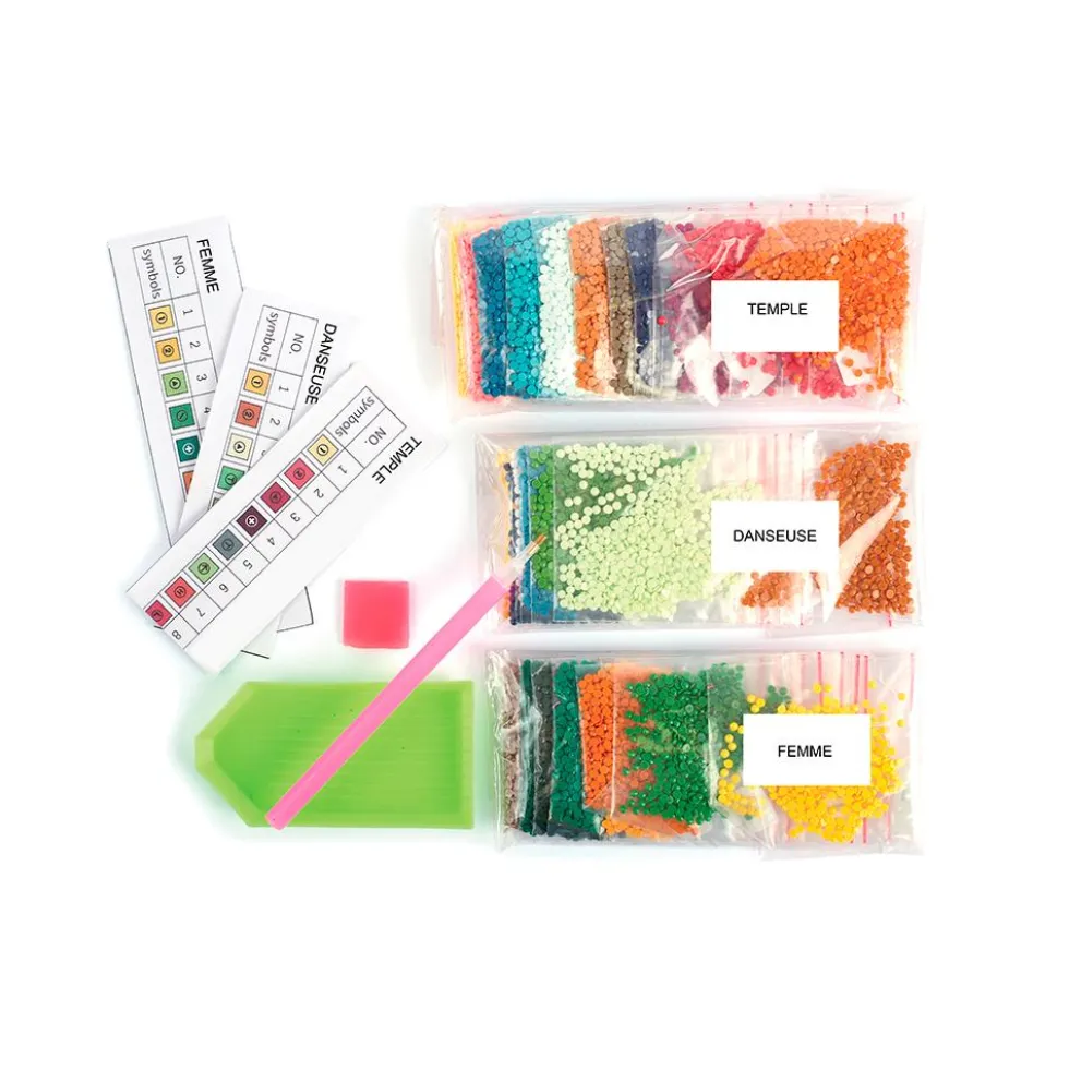 Set 3 tarjetas para decorar con diamantes India