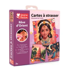 Set 3 tarjetas para decorar con diamantes India