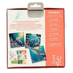 Set 3 tarjetas para decorar con diamantes mundo marino