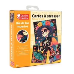 Set 3 tarjetas para decorar con diamantes día de los muertos
