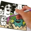 Set 3 tarjetas terciopelo para colorear monstruos