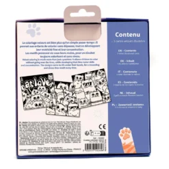 Set 3 tarjetas terciopelo para colorear gatos