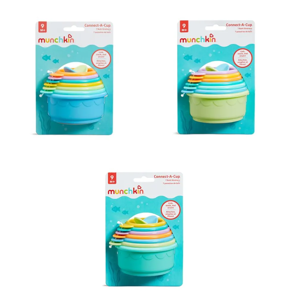 Set 7 vasitos coladores de baño conectables y apilables