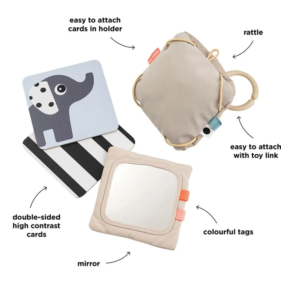 Soporte de tela porta tarjetas con espejo