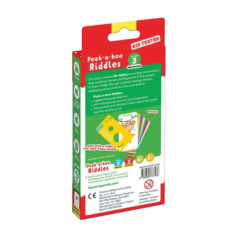 Tarjetas en inglés Peek a Boo Riddles advanced
