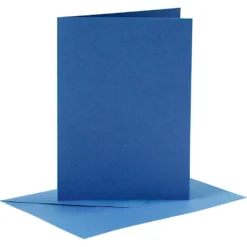 Tarjeta y sobre color azul marino set 6 unidades