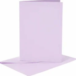 Tarjeta y sobre color lila set 6 unidades
