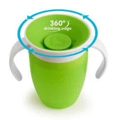 Taza antigoteo con asas 200ml Miracle 360 verde