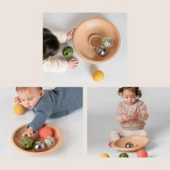 Tummy Time bolas sensoriales con plato para jugar boca abajo