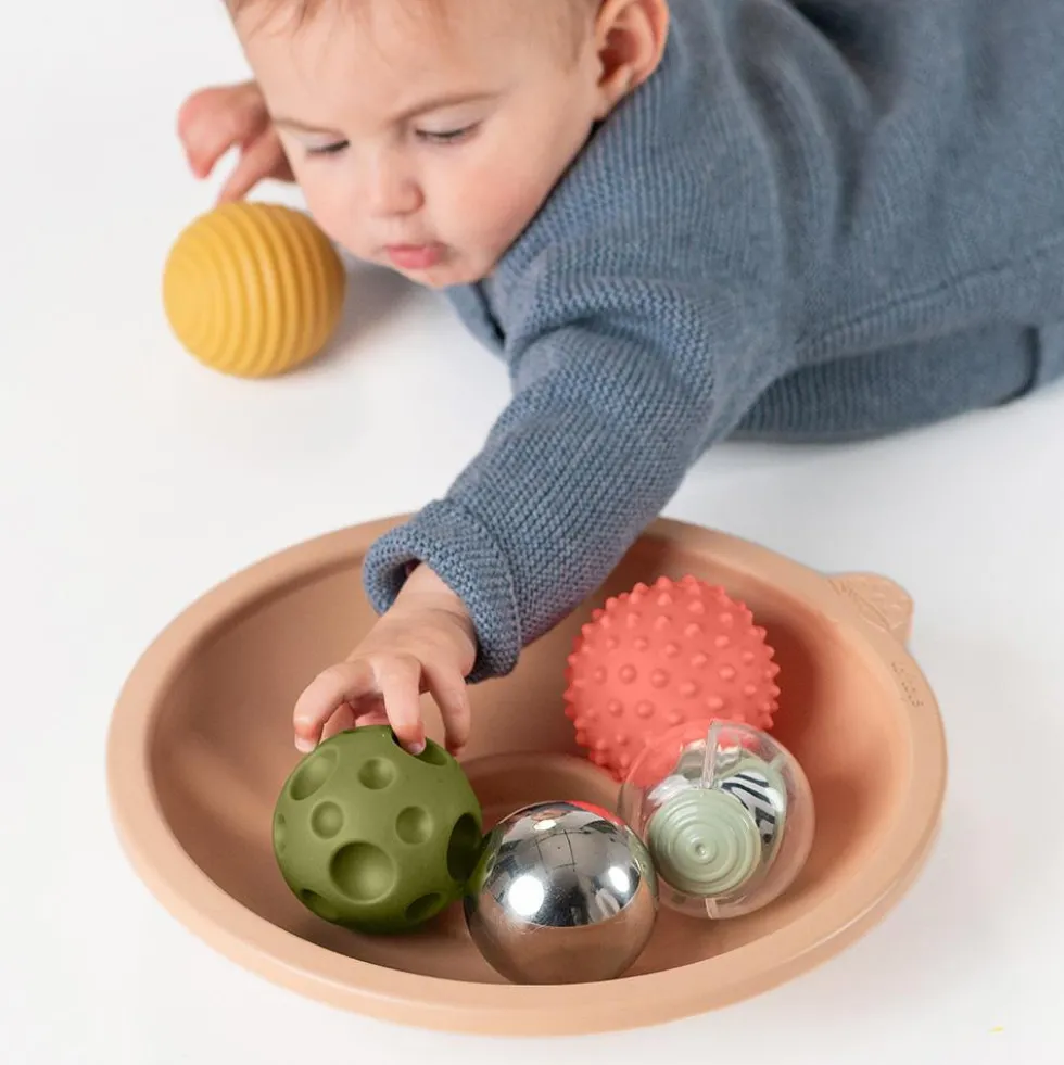Tummy Time bolas sensoriales con plato para jugar boca abajo