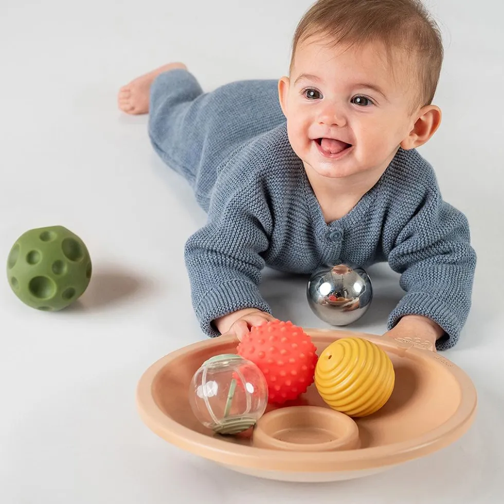 Tummy Time bolas sensoriales con plato para jugar boca abajo
